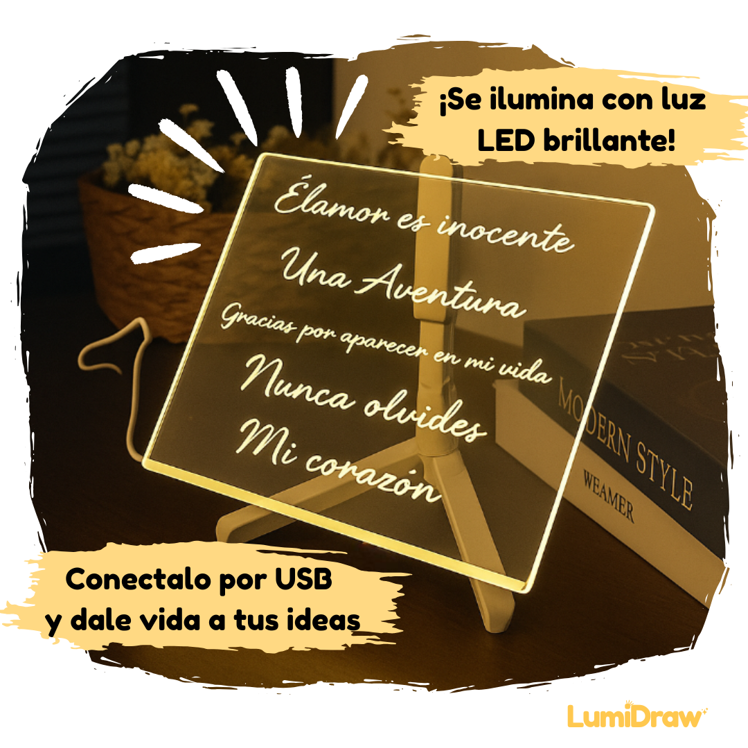 Pizarra mágica LED con 7 Colores de regalo y 2 pañuelos