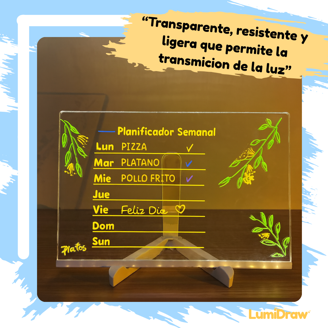 Pizarra mágica LED con 7 Colores de regalo y 2 pañuelos